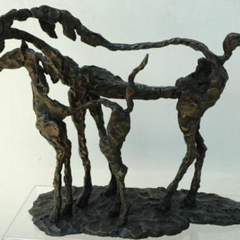 Sculpture titled "Mare & Filly Bronze" by Razia Gershon, Original Artwork