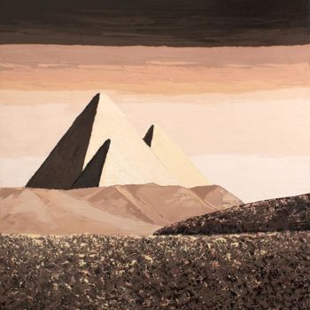 Painting titled "Egyptian pyramids" by Victoria Raznatovskaya, Original Artwork