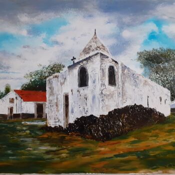 Painting titled "old Church" by Rbosson Art, Original Artwork, Oil