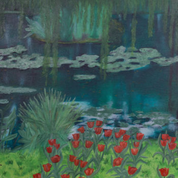 Peinture intitulée "Les Tulipes" par Renée C. Achour, Œuvre d'art originale