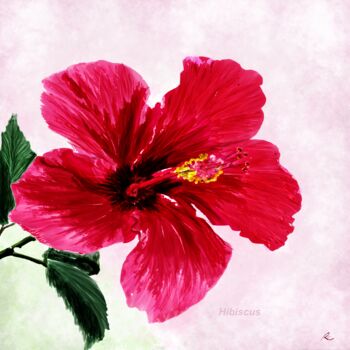 Digital Arts titled "Hibiscus" by Rc Digipainter436, Original Artwork, Digital Painting