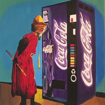 Painting titled "The CocaCola Trainer" by R.Çağlar Oğuz, Original Artwork, Acrylic