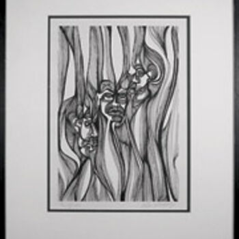 Pintura titulada "three faces of haml…" por Robert C Maize, Obra de arte original