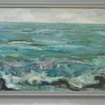 Painting titled "mer.jpg" by Demarquet, Original Artwork, Oil