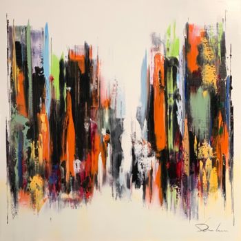 Malerei mit dem Titel "ORANGE FUSION" von Richard Dubure, Original-Kunstwerk, Öl