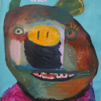 Painting titled "The bear" by Kummelartdotcom, Original Artwork, Oil