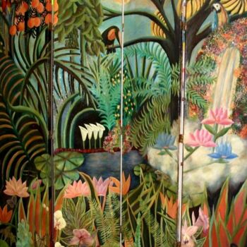 Peinture intitulée "Moonlight Jungle" par Rebecca Both, Œuvre d'art originale, Autre