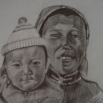 "mother and child" başlıklı Tablo Rebecca Both tarafından, Orijinal sanat, Petrol