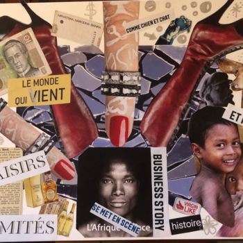 Collages intitulée "Business story" par Rebecca Raïc Soria, Œuvre d'art originale, Collages