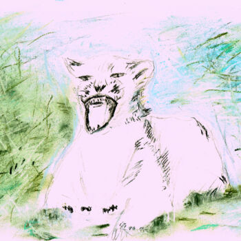Dibujo titulada "Tigre" por Rebecca Behar, Obra de arte original, Pastel
