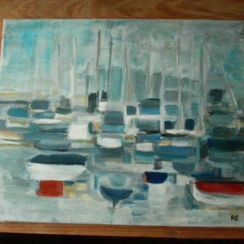 Painting titled "Port de La Rochelle" by Ré Brigitte Letellier, Original Artwork