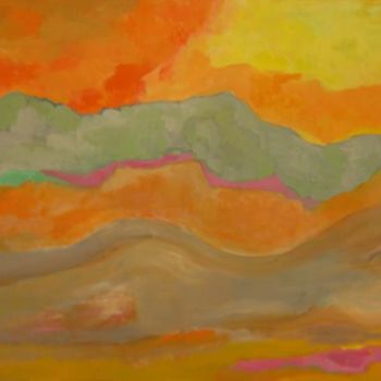 Pintura titulada "Mujer entre el sol…" por Rosario Rebull, Obra de arte original, Otro