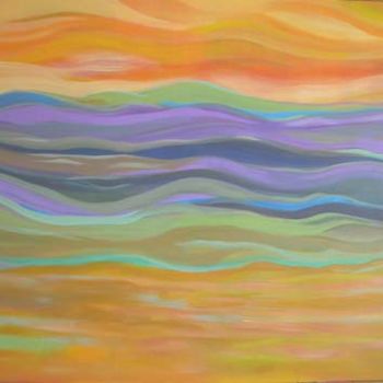 Pintura titulada "Cielo, mar y arena" por Rosario Rebull, Obra de arte original, Oleo