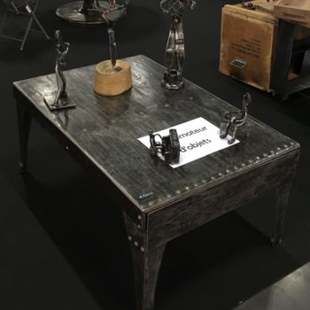 Handwerk mit dem Titel "Table basse rectang…" von Recyclage Design - Réanimateur D'Objets , Original-Kunstwerk