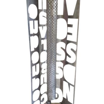 Design mit dem Titel "Art N°50 Lampe cage…" von Recyclage Design - Réanimateur D'Objets , Original-Kunstwerk, Objekte