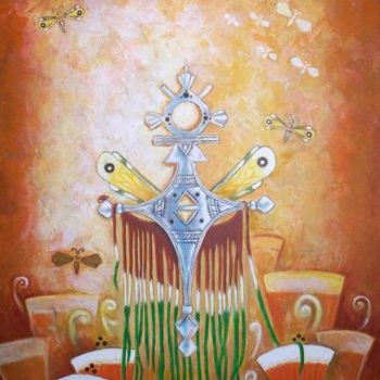 Peinture intitulée "Vol de papillons ja…" par Benidiri Redha, Œuvre d'art originale