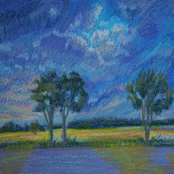 Peinture intitulée "In the Fields - Oil…" par Redilion, Œuvre d'art originale, Pastel