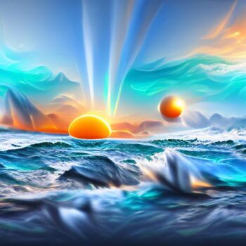 Цифровое искусство под названием "Lost in the Ocean o…" - Redladder13, Подлинное произведение искусства, Цифровая живопись