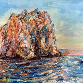 Картина под названием "“Sardegna cliff roc…" - Reda Pinchera, Подлинное произведение искусства, Масло