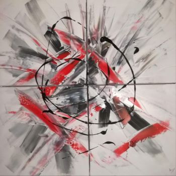 Painting titled "Rouge et Noir" by Reemers Jean-Pierre, Original Artwork, Acrylic