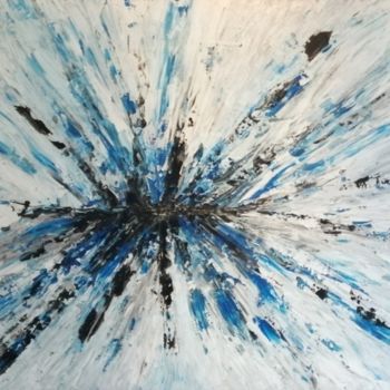 Painting titled "Explosion bleu" by Reemers Jean-Pierre, Original Artwork, Acrylic