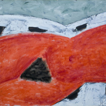 Peinture intitulée "Red torso." par Refat Mamutov, Œuvre d'art originale, Huile Monté sur Châssis en bois