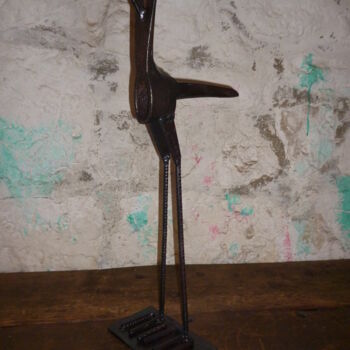 Skulptur mit dem Titel "L'ECHASSIER" von Leferailleur02, Original-Kunstwerk, Metalle
