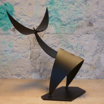 Skulptur mit dem Titel "TAUREAU" von Leferailleur02, Original-Kunstwerk, Metalle