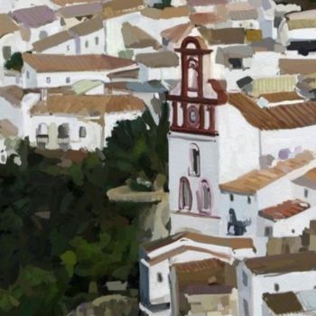 Painting titled "Ermita en Ubrique" by Regaliza, Original Artwork, Oil