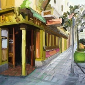 Painting titled "Pub irlandes" by Regaliza, Original Artwork, Oil