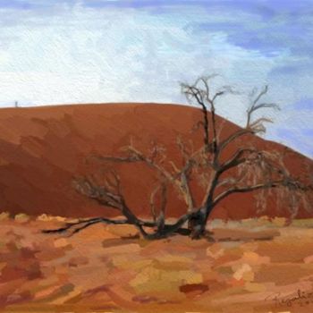 Painting titled "Arbol en el desierto" by Regaliza, Original Artwork, Oil