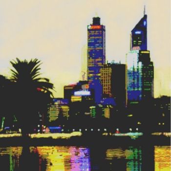 Pintura titulada "Perth la nuit" por Regaliza, Obra de arte original, Oleo