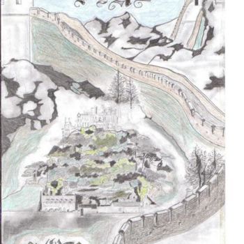 Dessin intitulée "great wall of china…" par Queen Patrick, Œuvre d'art originale, Autre