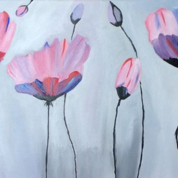 Malerei mit dem Titel "Fleurs" von Régine Giot, Original-Kunstwerk