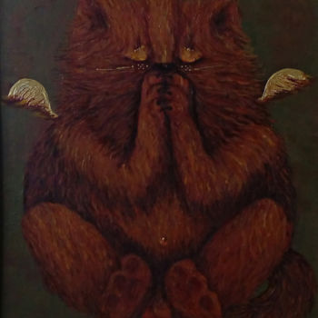 Painting titled "Кот.jpg" by Regina Black, Original Artwork, Oil