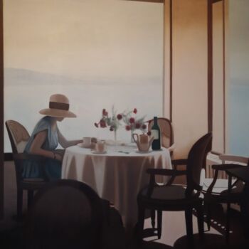 Malerei mit dem Titel "Dame mit Hut - Lady…" von Regina Hermann, Original-Kunstwerk, Öl