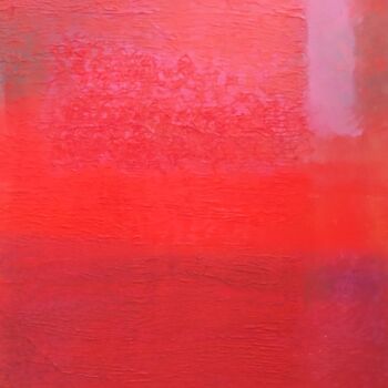 Painting titled "Rot" by Regina Hermann, Original Artwork, Acrylic Mounted on Wood Stretcher frame