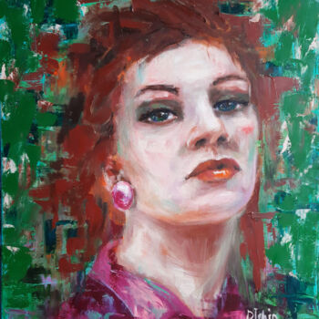 Malarstwo zatytułowany „Portrait of woman” autorstwa Regina Ishina, Oryginalna praca, Olej
