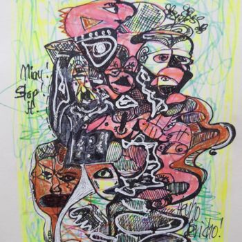 Drawing titled "Noisy days/ Too noi…" by Regina Kehrer, Original Artwork, Marker