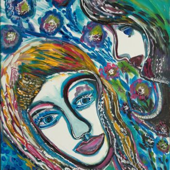Картина под названием "You and Me" - Regina Kehrer, Подлинное произведение искусства, Акрил Установлен на Деревянная рама дл…