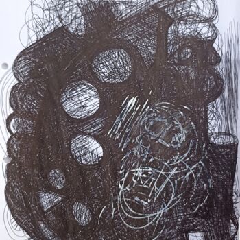 Tekening getiteld "Form in black" door Regina Kehrer, Origineel Kunstwerk, Houtskool