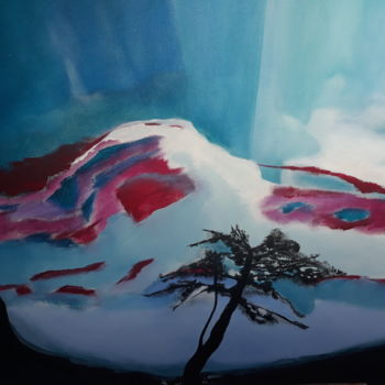 Painting titled "Winter in Japan" by Regina Lieder- Schönn, Original Artwork, Acrylic