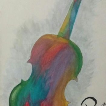 Painting titled "Violin Colors.jpeg" by R. R. Garcez, Original Artwork, Acrylic