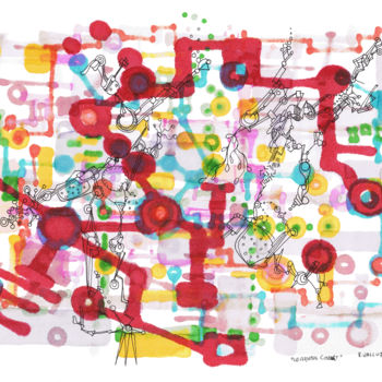 Dessin intitulée "Learning Circuit" par Regina Valluzzi, Œuvre d'art originale, Encre