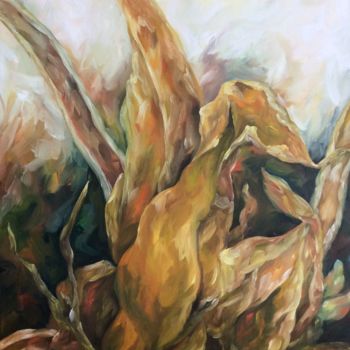 Painting titled "Natureza" by Regina Velloso, Original Artwork, Oil