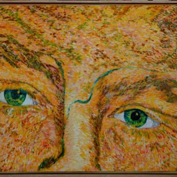 Pintura intitulada "Olhar inocente" por Regina Affonso, Obras de arte originais
