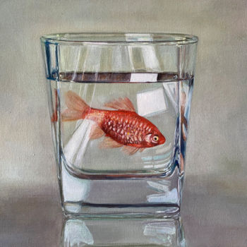 Картина под названием "Goldfish" - Regina Baybikova, Подлинное произведение искусства, Масло