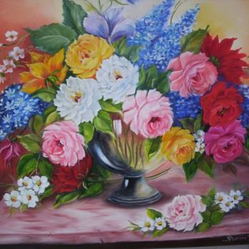 Pintura titulada "flores  35" por Regina Schwingel, Obra de arte original
