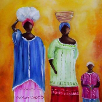 Painting titled "AFRICANAS 1" by Regina Schwingel, Original Artwork