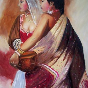 Pintura intitulada "INDIANAS I" por Regina Schwingel, Obras de arte originais
